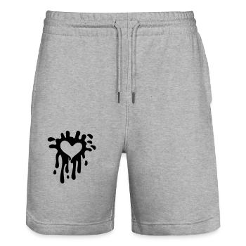 Herz - Stanley/Stella Unisex Bio Joggingshorts Trainer  - Grau meliert - Vorne - Nik (191cm) & Marisol (170cm)