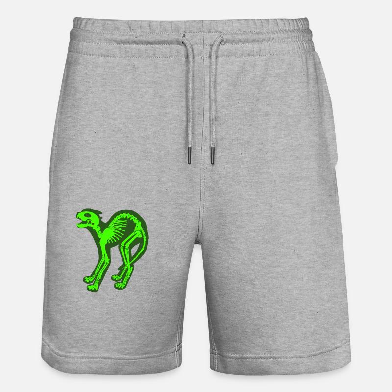 Chat squelette - Short de jogging bio TRAINER Stanley/Stella unisexe - gris chiné