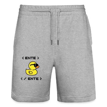 Ente - Stanley/Stella Unisex Bio Joggingshorts Trainer  - Grau meliert - Vorne - Nik (191cm) & Marisol (170cm)