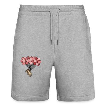 Kinder - Stanley/Stella Unisex Bio Joggingshorts Trainer  - Grau meliert - Vorne - Nik (191cm) & Marisol (170cm)