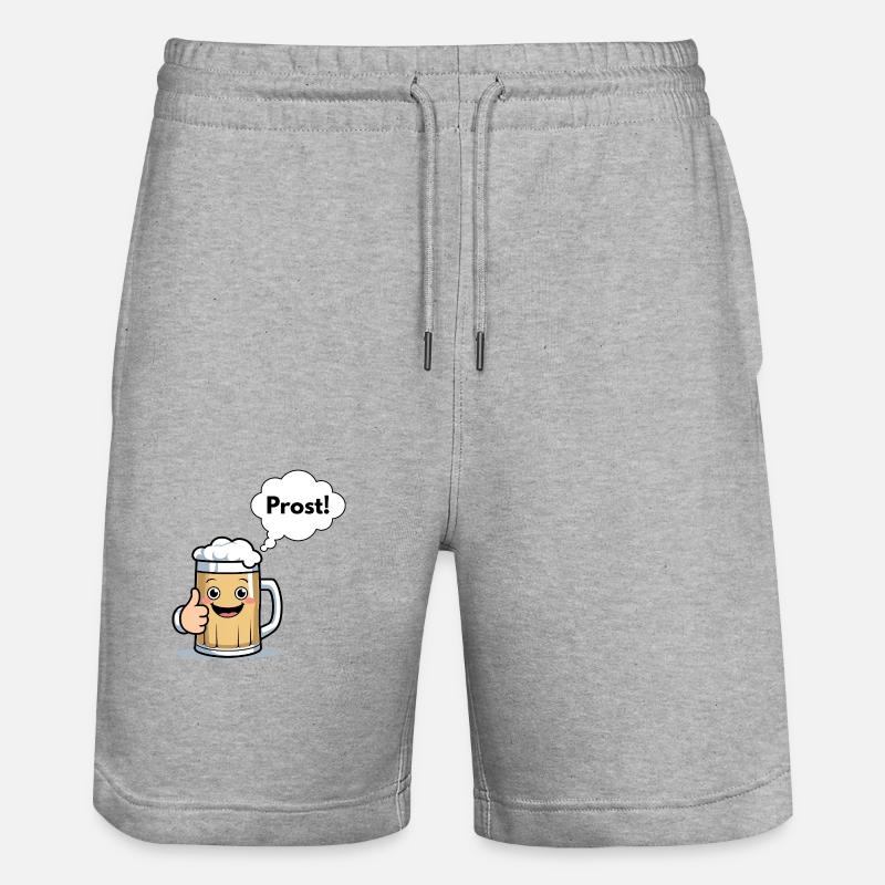 Chope de bière joyeuse « Cheers ! » - Short de jogging bio TRAINER Stanley/Stella unisexe - gris chiné