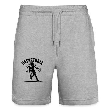 Basketball - Stanley/Stella Unisex Bio Joggingshorts Trainer  - Grau meliert - Vorne - Nik (191cm) & Marisol (170cm)