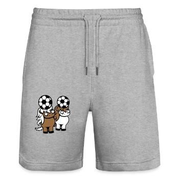 Horses Soccer Team Ball Game Header Club Fan - Stanley/Stella Trainer Unisex Organic Jogging Shorts - heather grey - Front - Nik (191cm) & Marisol (170cm)