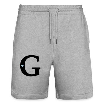 Buchstabe G Anfangsbuchstabe - Stanley/Stella Unisex Bio Joggingshorts Trainer  - Grau meliert - Vorne - Nik (191cm) & Marisol (170cm)