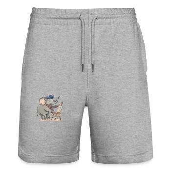 Künstlerin Ella: Majestätische Meisterwerke - Stanley/Stella Unisex Bio Joggingshorts Trainer  - Grau meliert - Vorne - Nik (191cm) & Marisol (170cm)