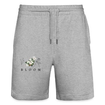 Bloom Floral Design - Stanley/Stella Trainer Unisex Organic Jogging Shorts - heather grey - Front - Nik (191cm) & Marisol (170cm)