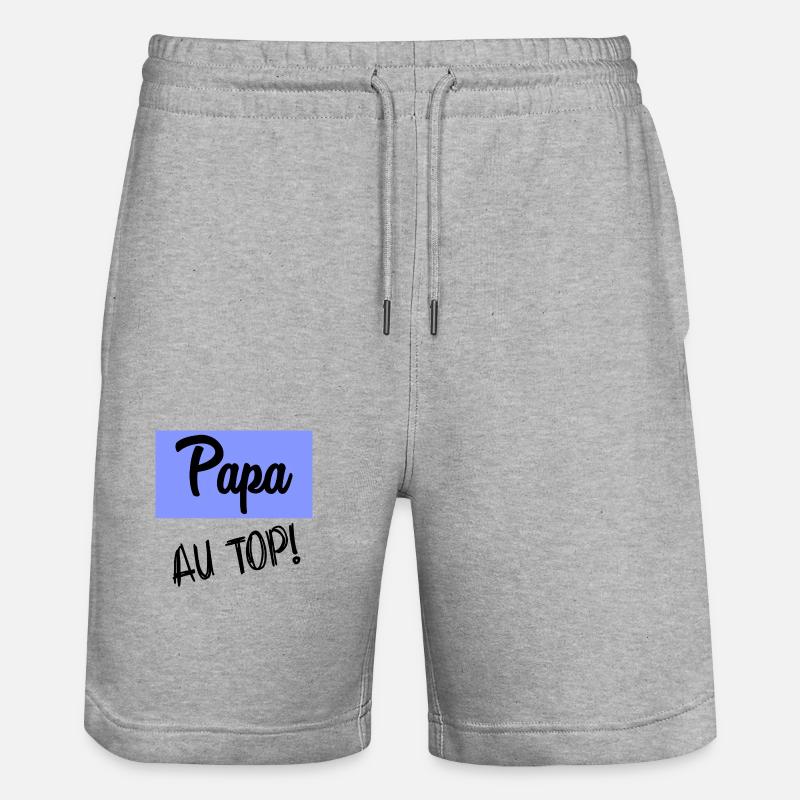 PAPA AN DER SPITZE - Stanley/Stella Unisex Bio Joggingshorts Trainer - Grau meliert