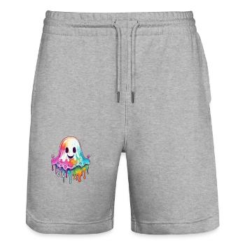 Niedlicher Geist Splash Art Street Style - Stanley/Stella Unisex Bio Joggingshorts Trainer  - Grau meliert - Vorne - Nik (191cm) & Marisol (170cm)