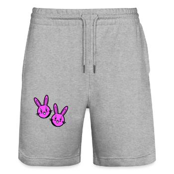 Easter Bunny Symbol Easter - Stanley/Stella Trainer Unisex Organic Jogging Shorts - heather grey - Front - Nik (191cm) & Marisol (170cm)
