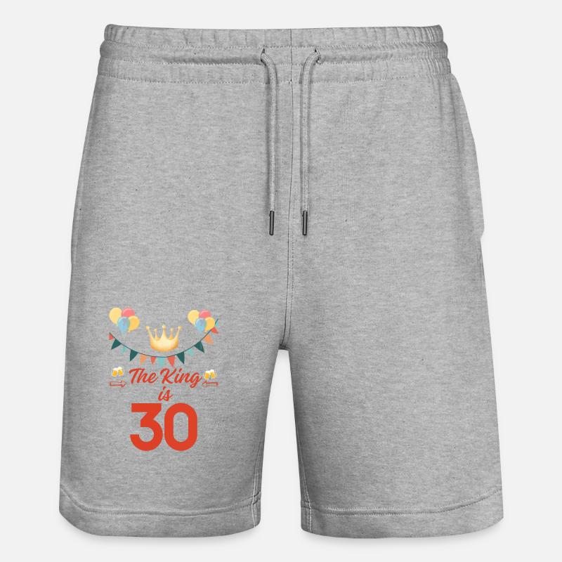 Le Roi a 30 ans - Short de jogging bio TRAINER Stanley/Stella unisexe - gris chiné