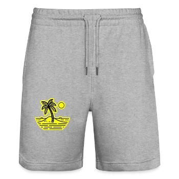 Palm trees symbol island summer - Stanley/Stella Trainer Unisex Organic Jogging Shorts - heather grey - Front - Nik (191cm) & Marisol (170cm)