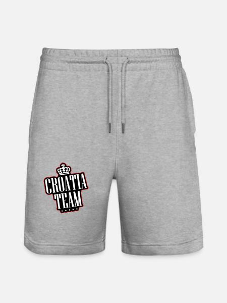 Croatia Team - Stanley/Stella Trainer Unisex Organic Jogging Shorts - heather grey