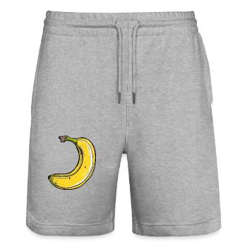 Banane - Short de jogging bio TRAINER Stanley/Stella unisexe - gris chiné - Devant - Nik (191cm) & Marisol (170cm)