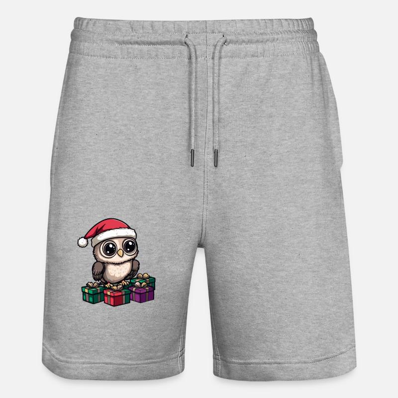 Cadeaux de Noël hibou - Short de jogging bio TRAINER Stanley/Stella unisexe - gris chiné