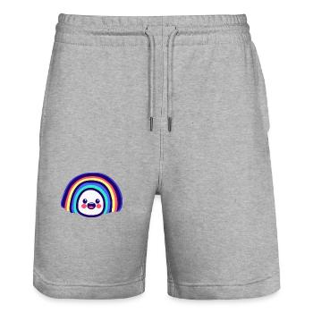 Rainbow cute - Stanley/Stella Trainer Unisex Organic Jogging Shorts - heather grey - Front - Nik (191cm) & Marisol (170cm)