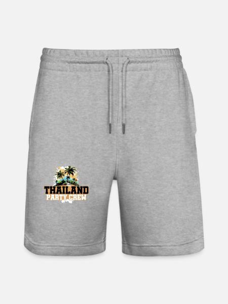 Thailand Party Crew Urlaub - Stanley/Stella Unisex Bio Joggingshorts Trainer  - Grau meliert