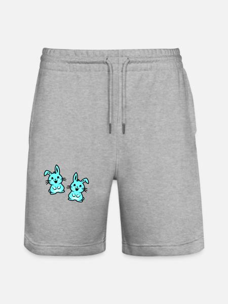 Easter Bunny Easter - Stanley/Stella Trainer Unisex Organic Jogging Shorts - heather grey