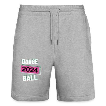 Dodgeball 2024 Dodgeballerin Dodgeballspielerin - Stanley/Stella Unisex Bio Joggingshorts Trainer  - Grau meliert - Vorne - Nik (191cm) & Marisol (170cm)