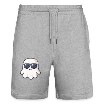 Fantôme Halloween Cool - Short de jogging bio TRAINER Stanley/Stella unisexe - gris chiné - Devant - Nik (191cm) & Marisol (170cm)