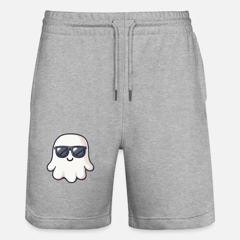 Geist Halloween Cool - Stanley/Stella Unisex Bio Joggingshorts Trainer  - Grau meliert