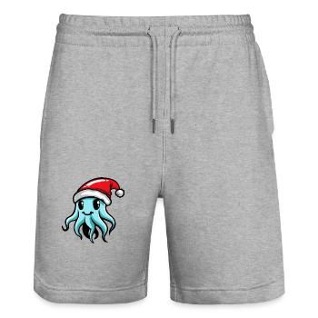 Jellyfish Christmas - Stanley/Stella Trainer Unisex Organic Jogging Shorts - heather grey - Front - Nik (191cm) & Marisol (170cm)