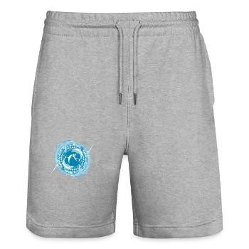 Daughter of Poseidon - Stanley/Stella Trainer Unisex Organic Jogging Shorts - heather grey - Front - Nik (191cm) & Marisol (170cm)