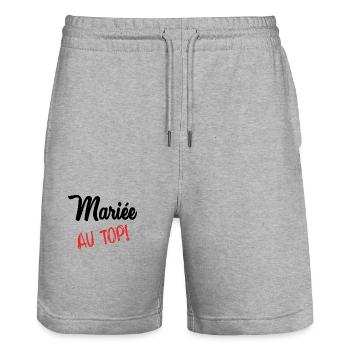 FUTURE MARIEE - Short de jogging bio TRAINER Stanley/Stella unisexe - gris chiné - Devant - Nik (191cm) & Marisol (170cm)