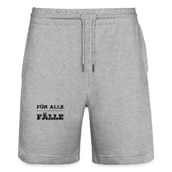ich bin vorsichtig - Stanley/Stella Unisex Bio Joggingshorts Trainer  - Grau meliert - Vorne - Nik (191cm) & Marisol (170cm)
