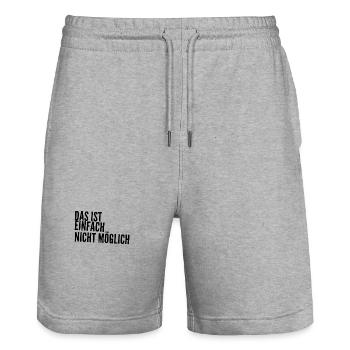 wie kann das sein - Stanley/Stella Unisex Bio Joggingshorts Trainer  - Grau meliert - Vorne - Nik (191cm) & Marisol (170cm)