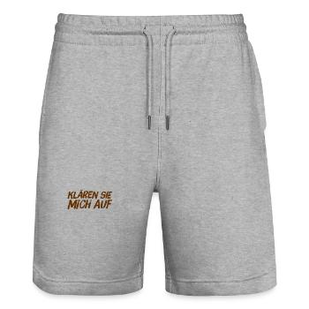 belehren sie mich - Stanley/Stella Unisex Bio Joggingshorts Trainer  - Grau meliert - Vorne - Nik (191cm) & Marisol (170cm)