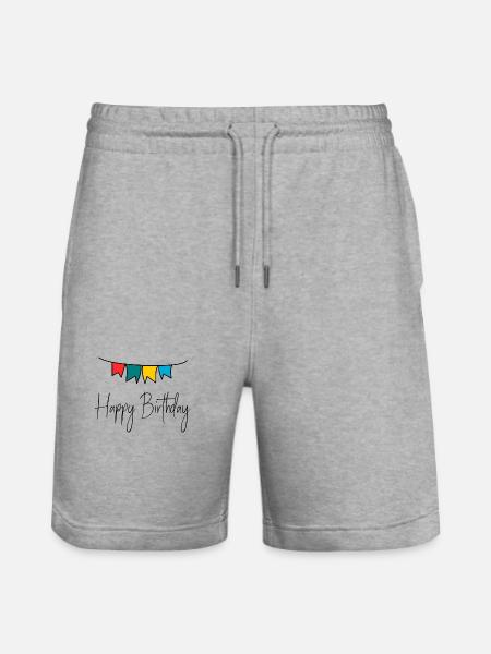 HAPPY BIRTHDAY. HAPPY BIRTHDAY. ANNIVERSARY. - Stanley/Stella Trainer Unisex Organic Jogging Shorts - heather grey