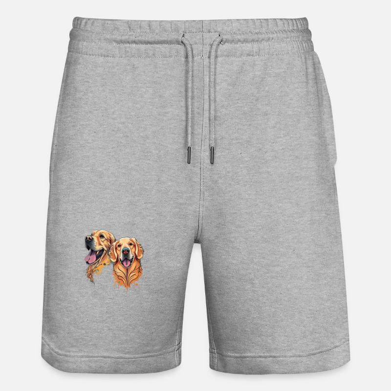 Du Bonheur à Quatre Pattes - Short de jogging bio TRAINER Stanley/Stella unisexe - gris chiné