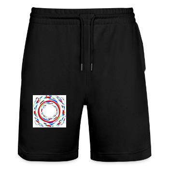 Colorful spirals - - Stanley/Stella Trainer Unisex Organic Jogging Shorts - black - Front - Nik (191cm) & Marisol (170cm)