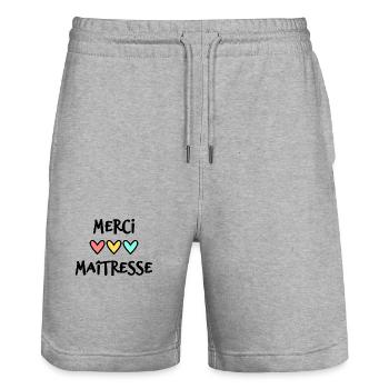 GELIEBTE. VIELEN DANK. DANKE HERRIN - Stanley/Stella Unisex Bio Joggingshorts Trainer  - Grau meliert - Vorne - Nik (191cm) & Marisol (170cm)