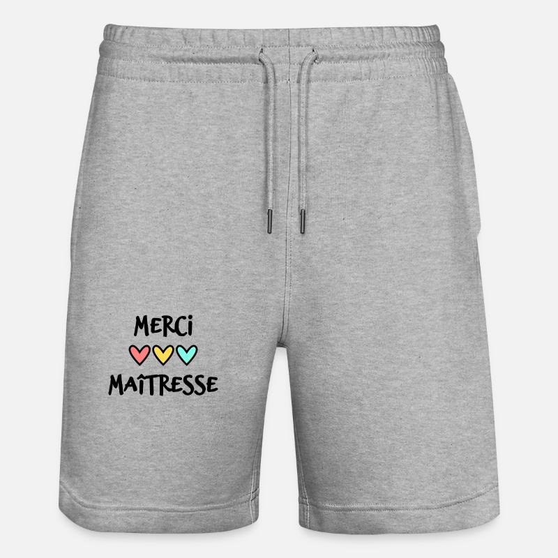 MAÎTRESSE. MERCI. MERCI MAÎTRESSE - Short de jogging bio TRAINER Stanley/Stella unisexe - gris chiné