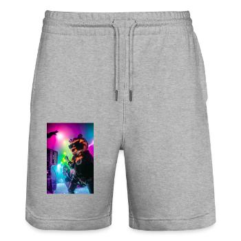 Party Bear - Stanley/Stella Unisex Bio Joggingshorts Trainer  - Grau meliert - Vorne - Nik (191cm) & Marisol (170cm)