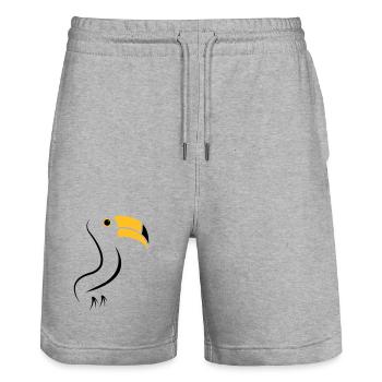 toucan silhouette - Stanley/Stella Unisex Bio Joggingshorts Trainer  - Grau meliert - Vorne - Nik (191cm) & Marisol (170cm)