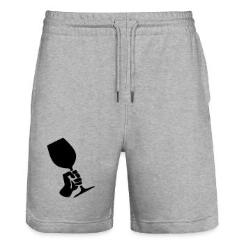 Wine Revolution - Stanley/Stella Unisex Bio Joggingshorts Trainer  - Grau meliert - Vorne - Nik (191cm) & Marisol (170cm)