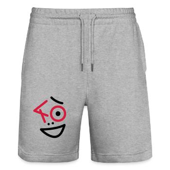 Wow, 40 years! - Stanley/Stella Trainer Unisex Organic Jogging Shorts - heather grey - Front - Nik (191cm) & Marisol (170cm)