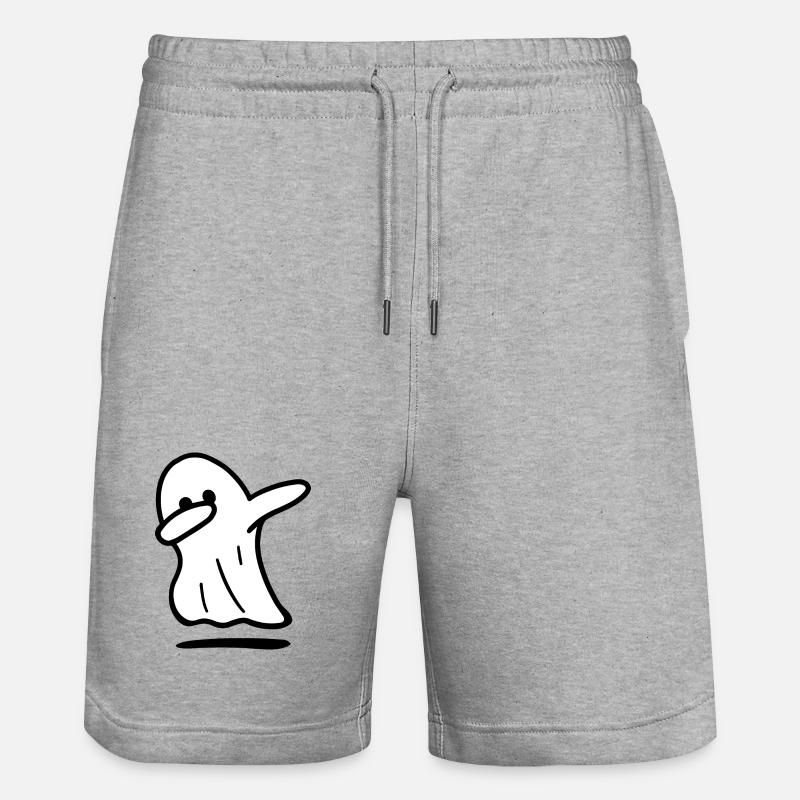 Ghost / Funny ghost / halloween / dabbing ghost - Stanley/Stella Trainer Unisex Organic Jogging Shorts - heather grey