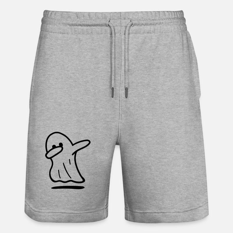 Fantôme / fantôme drôle / halloween / dabbing ghost - Short de jogging bio TRAINER Stanley/Stella unisexe - gris chiné