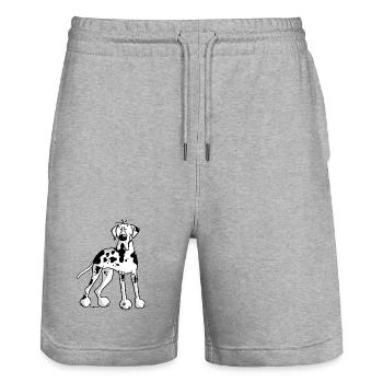 Dogue allemand - Grand Danois - Great Dane -Chien - Short de jogging bio TRAINER Stanley/Stella unisexe - gris chiné - Devant - Nik (191cm) & Marisol (170cm)