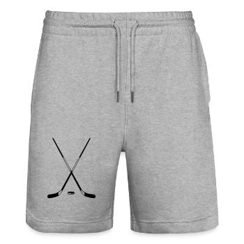 Eishockey - Stanley/Stella Unisex Bio Joggingshorts Trainer  - Grau meliert - Vorne - Nik (191cm) & Marisol (170cm)