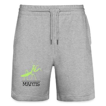 Gottesanbeterin – Illustration für Naturfreunde - Stanley/Stella Unisex Bio Joggingshorts Trainer  - Grau meliert - Vorne - Nik (191cm) & Marisol (170cm)