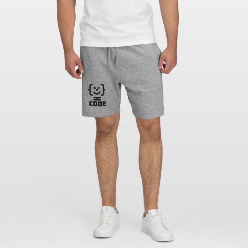 Main programmer code logo with text CODE Stanley/Stella Trainer Unisex Organic Jogging Shorts