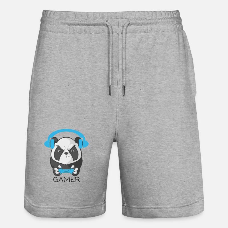 Conception ludique de Panda Gamer - Short de jogging bio TRAINER Stanley/Stella unisexe - gris chiné