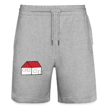 Home Houses Real Estate - Stanley/Stella Trainer Unisex Organic Jogging Shorts - heather grey - Front - Nik (191cm) & Marisol (170cm)