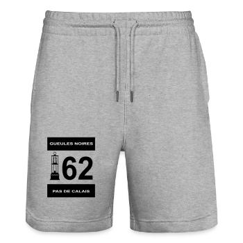 62 pas de calais - Short de jogging bio TRAINER Stanley/Stella unisexe - gris chiné - Devant - Nik (191cm) & Marisol (170cm)