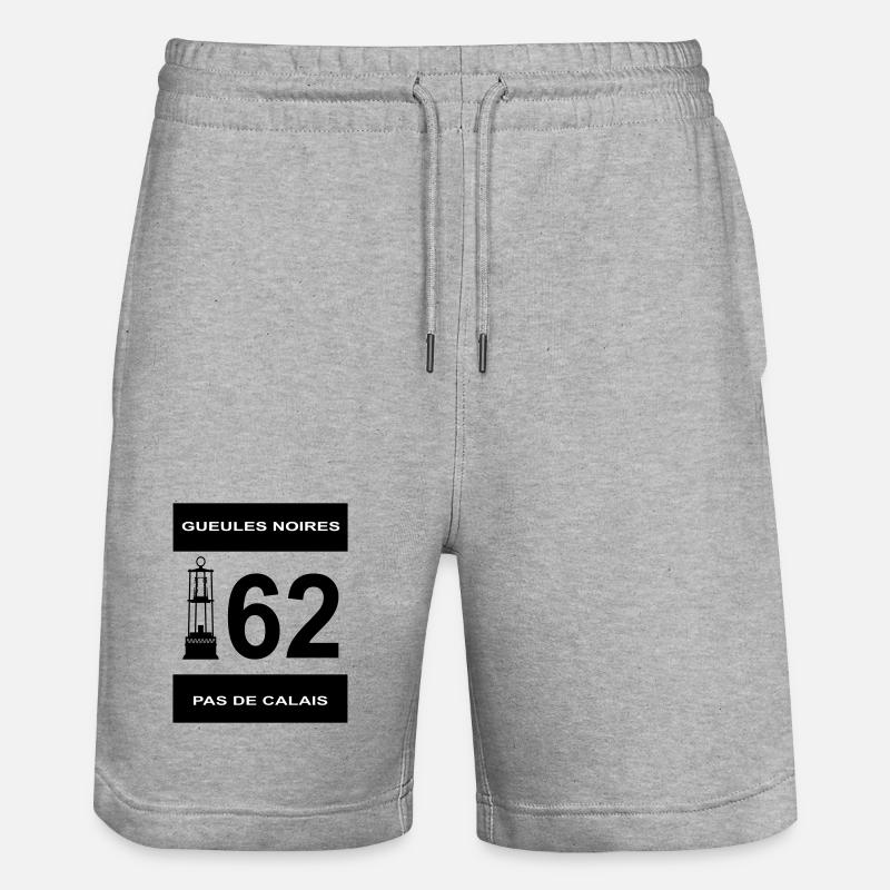 62 Pas de Calais - Stanley/Stella Unisex Bio Joggingshorts Trainer  - Grau meliert