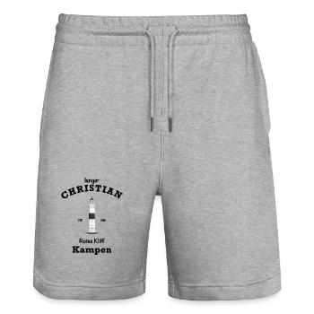Sylt, Kultiger Leuchtturm Kampen, langer Christian - Stanley/Stella Unisex Bio Joggingshorts Trainer  - Grau meliert - Vorne - Nik (191cm) & Marisol (170cm)